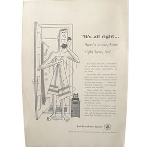 Vintage 1955 Bell Telephone It’s all Right Ad Advertisement